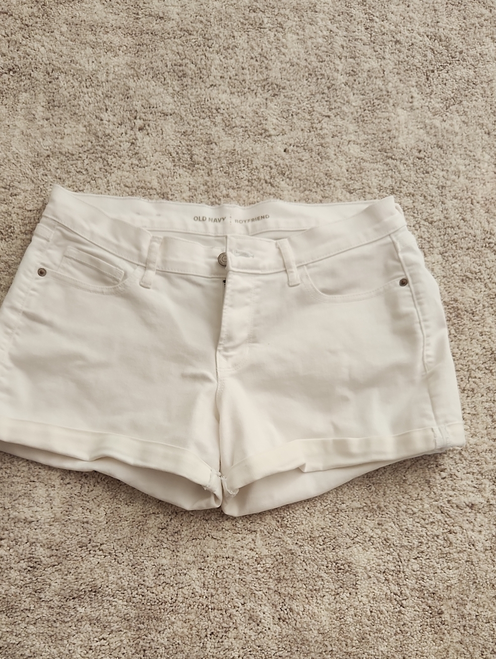 Old Navy White Women's Boyfriend Jean Shorts